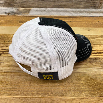 Logo Washed Unstructured Trucker Hat - Black/White